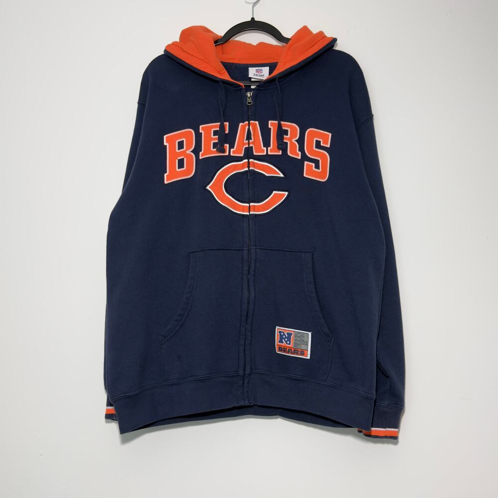 CHICAGO BEARS NFL Full Zip Hooded Sweatshirt Jacket  Size L Large